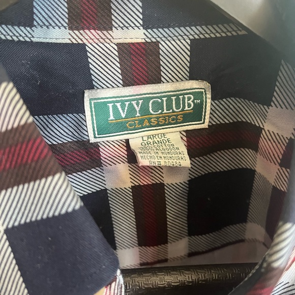 Ivy Club Navy/Red Long Sleeve Button Down - Picture 2 of 2